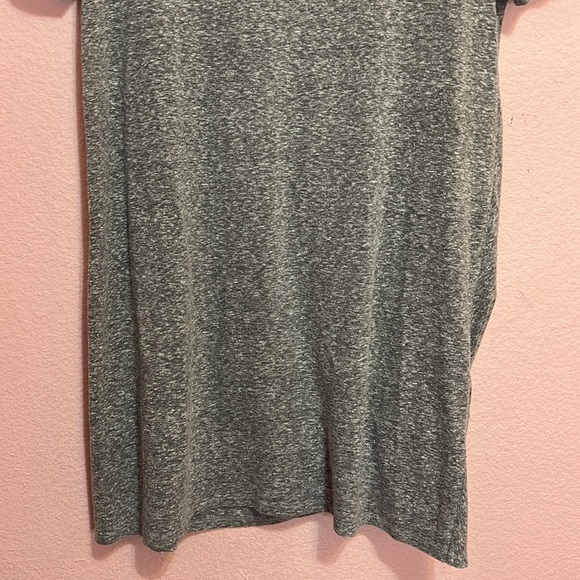 Z Supply Womens T Shirt Dress Gray Heathered Twisted Front V Neck Short Sleeve L - Picture 8 of 8